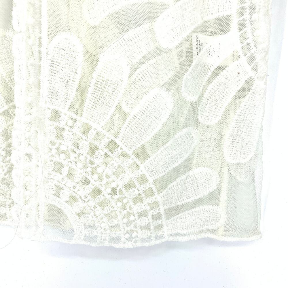 Calstyle Women's Size M Lace Open Front Kimono Duster Topper Cream NWT - Picture 4 of 8